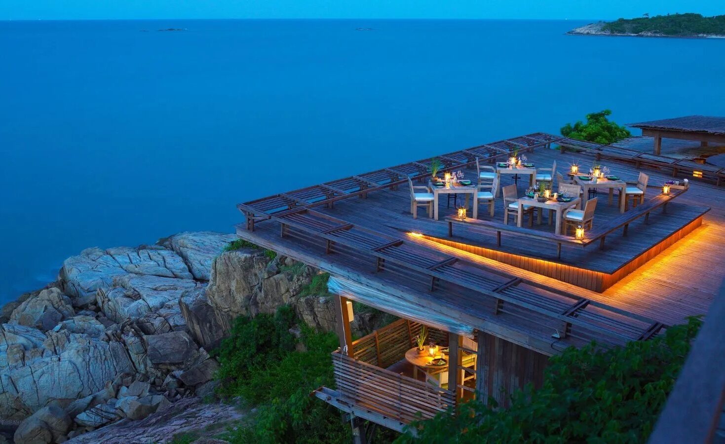 Dining on the Rocks in Koh Samui offers a spectacular dining experience, making it a must-visit spot when traveling to Thailand's islands.