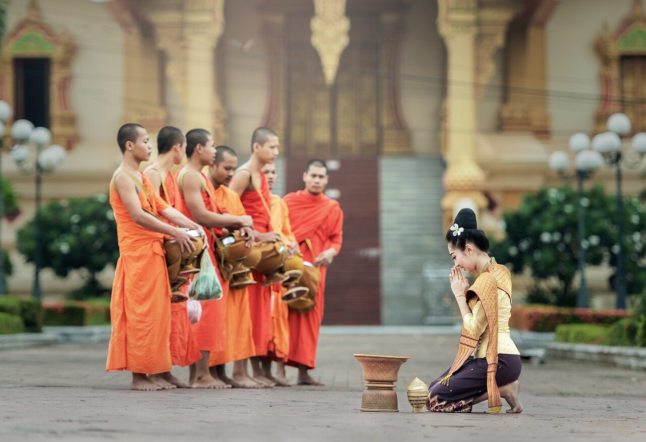 Monks hold a venerable position in Thai society, making them an important aspect of the cultural experience when traveling in Thailand.